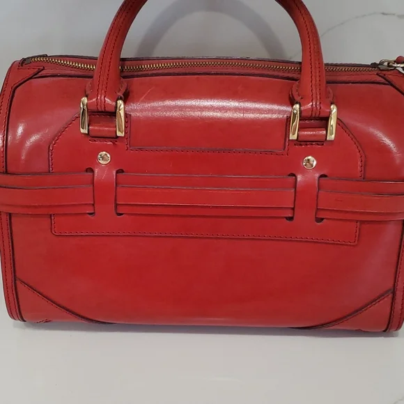 Authentic Burberry Red Leather Bag - Picture 3 of 6